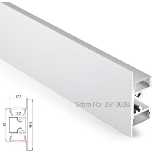 50 X 2M Sets/Lot Wall washer led strip profile aluminium Super wide T style aluminum led channels for wall up & down lights