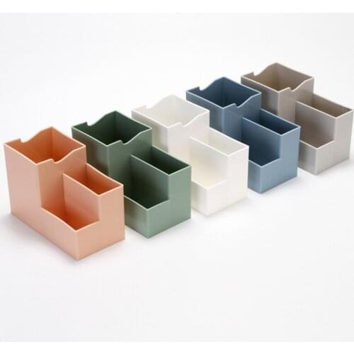 Multifunctional green plastic pen holder cute student office simple desktop storage creative mobile phone holder pen holder