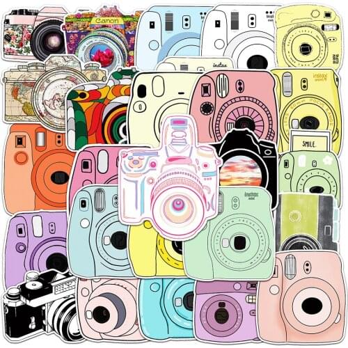 10/30/50PCS Cute Camera Graffiti Stickers Aesthetic Phone Laptop Guitar Water Bottle Luggage Waterproof Kid Cartoon Sticker Toys