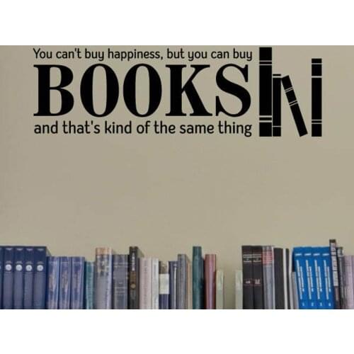 Wall Decal Quotes You Can Buy Books Happiness Motivational Vinyl Stickers School Library Classroom Bedroom Decoration G177