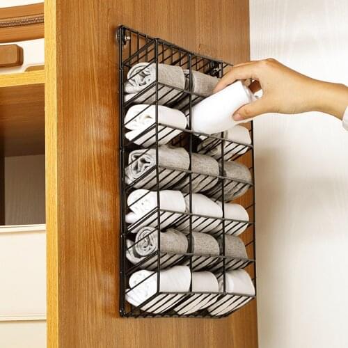 Wall-mounted Underwear Cloth Storage Rack Closet Organizer Hanger Large Capacity Storage Basket Tie Shelf Holder Wall Shelves
