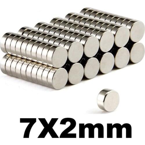 200/300/500pcs 7*2 mm Disc Neodymium magnet 7x2mm N35 Round NdFeB Dia 7x2 Powerful Strong Magnetic Magnets For Craft 7 mm x 2 mm