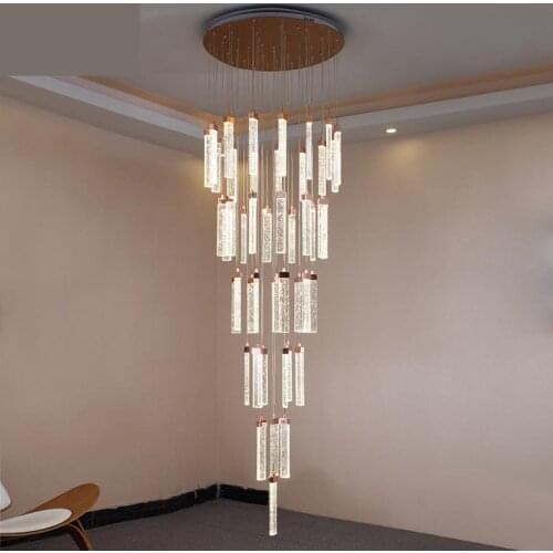 Hotel lobby crystal chandelier lighting gold led Chandelier led strip lustres de cristal Dining Room hotel home lighting fixture