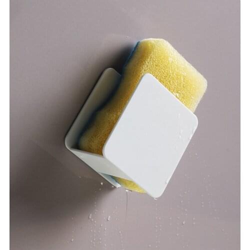 Perforation-free Wall Mounted Cleaning Ball Sponge Drain Rack Simple Cleaning Cloth Storage Rack Kitchen Sink Sponge Organizer