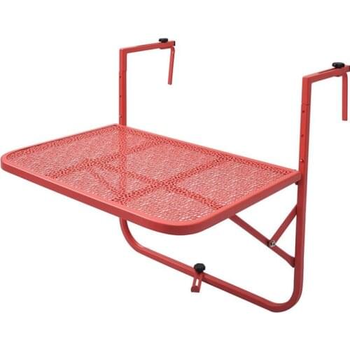 Wrought Iron Hanging Bar Counter Balcony Railing Foldable Hanging Table Four-stage Adjustable Desk Super Load-bearing Wall Shelf