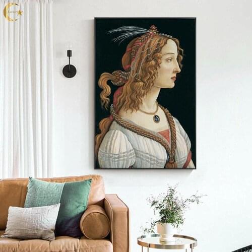 Retro Abstract Woman Portrait Canvas Painting Wall Art Prints Pictures Lady Portrait Posters for Living Room Home Decor