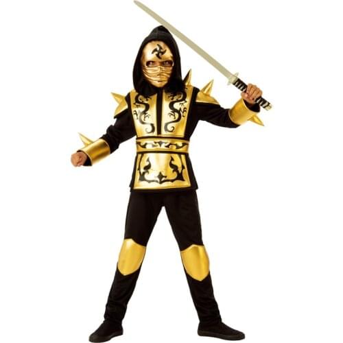 Boys Ninja Deluxe Costume for Kids Ninja Dragon Costume Outfit Set for Kids Halloween Dress Up Party