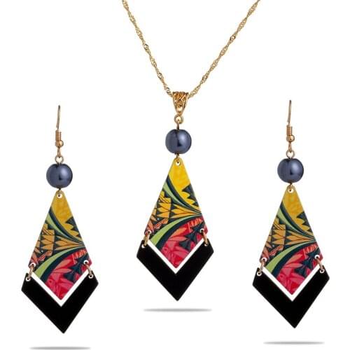 SophiaXuan Polynesian Jewelry Sets 2021 Fashion Pearl Earrings Party Wedding Pendants Chokers Necklaces Jewellery Set for Women