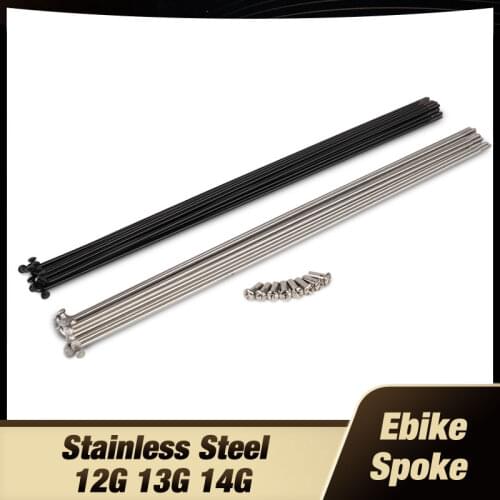 Customized Custom Made Spoke Radius knitting Needle Stainless Steel 12G 13G 14G Black Sliver Bicycle Electric Bike Copper Nipple