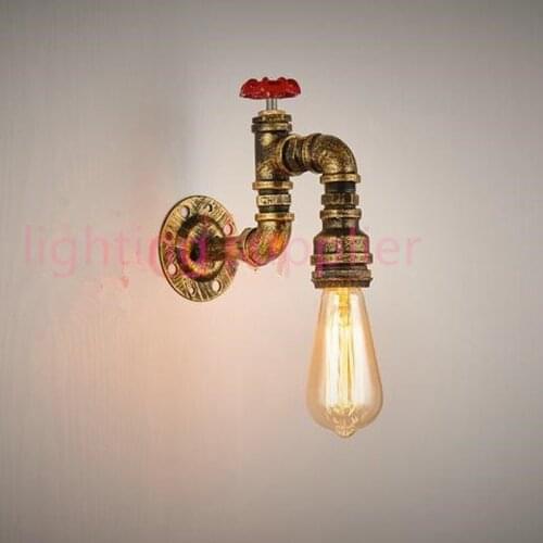 Loft Vintage Edison led wall light Personalized Bar Lighting Industrial Vintage Water Pipe wall light E27 Black/Antique Lamps