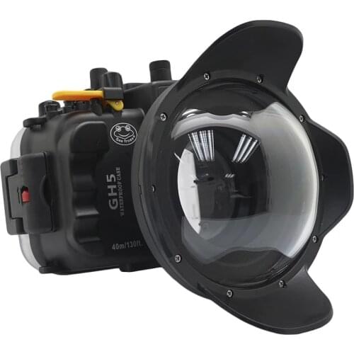 40m 130ft Waterproof Underwater Housing Camera Diving Case Cover Box for Panasonnic GH5 with Dome Port and 67mm Red Filter