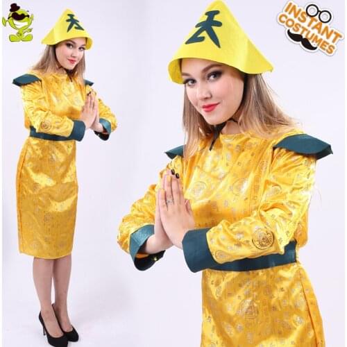 Yellow Chinese Woman Costume Traditional Chinese Garments Man Women Tang Suit Female Fancy Clothing Cosplay