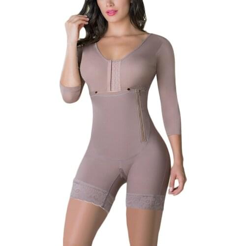 WomenS Skims Chest Button Side Zipper Lace Shapewear Tummy Control Fajas Colombianas Originales bbl Post op Surgery Supplies