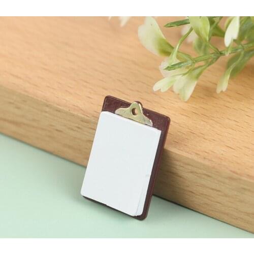 1/12 Dollhouse Miniature Accessories Mini Writing Board Clip Notebook File Folder Stationery Board Toys for Doll House Decor