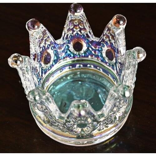 1PC Glass Clear Nail Dish Crown Acrylic Nail Cup DIY Crystal Acrylic Powder Liquid Brush Holder Equipment Nail Art Tool Holder