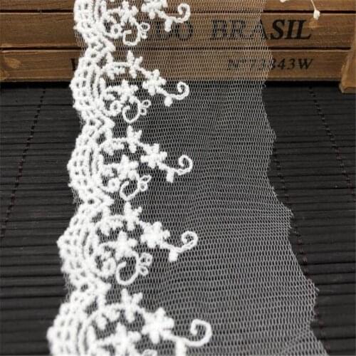 1yard 7.2cm Embroidered Net cloth Lace Fabric Trim Ribbons DIY Sewing Handmade Materials