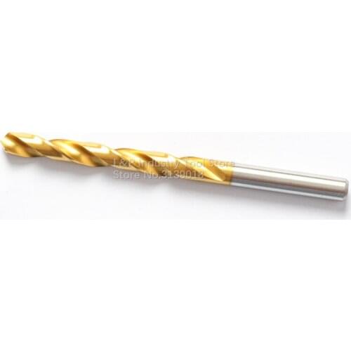 10PCS/Lot New Germany Quality HSS Solid Ground Straight Shank Drill D1-9.5mm Electric Twist Drill Bit HSS-TIN DIN Ti-coated