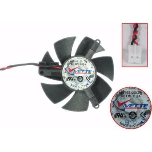 VETTE A5010S12S DC 12V 0.18A Dia.47mm C.T.C 39mm 2-Wire Server Cooling Fan