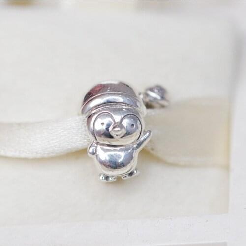2019 New Winter Silver 925 Christmas Penguin Charms Fit 925 Sterling Silver Beads Bracelets DIY Christmas Gift Fine Jewelry