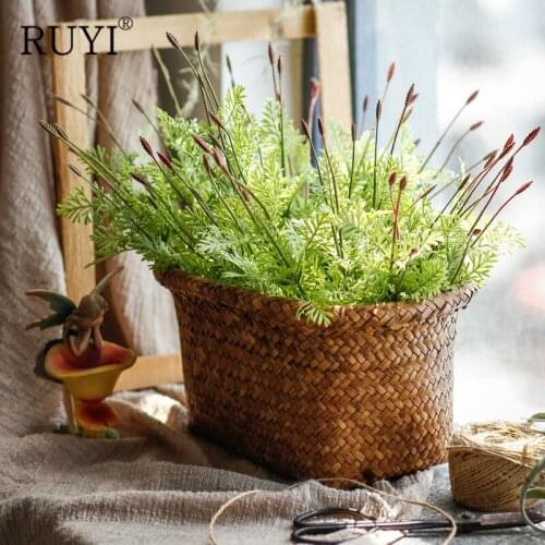 5 Heads/Bouquet Artificial Flowers Lavender Wedding Party Nordic Green Plants Decoration Home Interior Fake Plant Wall Materials