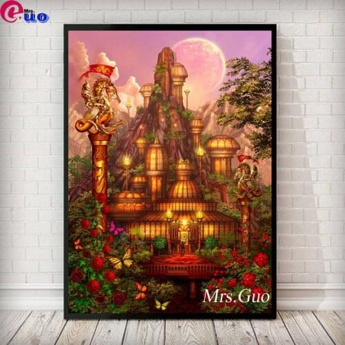 Diy 5d Diamond Embroidery City Of Wands Scenery Mosaic Diamond Full Square Round Diamond Painting Cross Stitch Kits decor