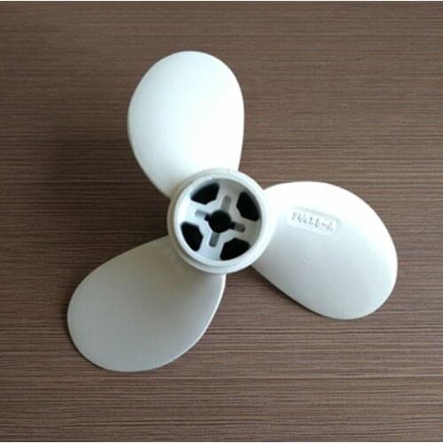 7 1/4×5-A For Yamaha Aluminium Alloy Propeller 2 Stroke 2HP 3 Blades Outboard Propellers For Marine Boat Motor White