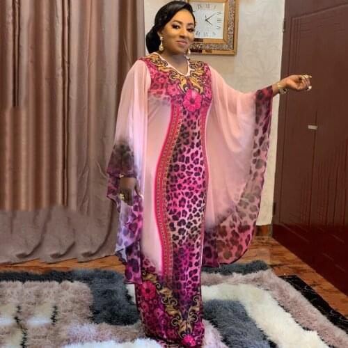Boubou Africain Femme 2021 African Print Dashiki Clothes Plus Size Women Dress Batwing Sleeve Ankara Dresses Girl Party Dress