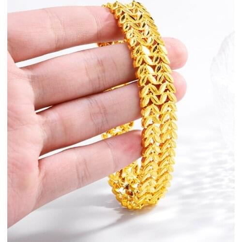 17mm Thick Bracelet Chain Men Yellow Gold Filled Fashion Hip Hop Jewelry Gift
