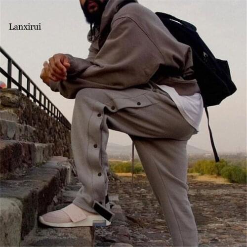 Cargo Pants Men Hip Hop Streetwear Jogger Pant Velcro Trousers Gyms Fitness Casual Joggers Sweatpants Men Buttoned Trousers