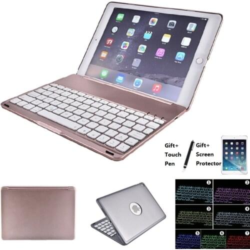 Aluminum Alloy 7 Colors LED Backlight Bluetooth Keyboard Cover Case For iPad Mini 1234 Air 1 2 iPad 2017 2018 9.7 Pro 9.7 Pro 10