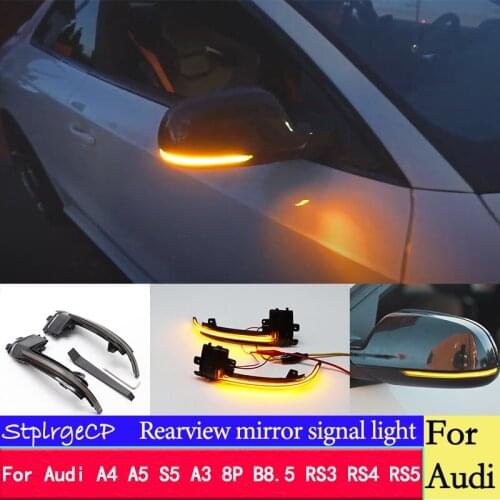 Black Cover Water Blink Dynamic Flowing Side Mirror LED Turn Signal Light For Audi A4 A5 S5 A3 8P B8.5 RS3 RS4 RS5 accessories