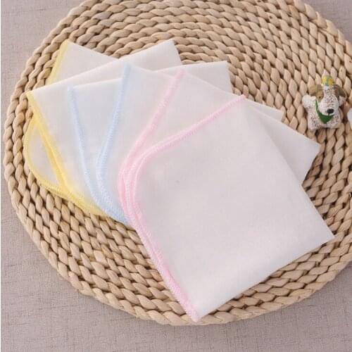 Baby Cotton Gauze Handkerchief Baby Double Gauze Feeding Towel Multi-function Saliva Towel Baby Small Square Solid Color