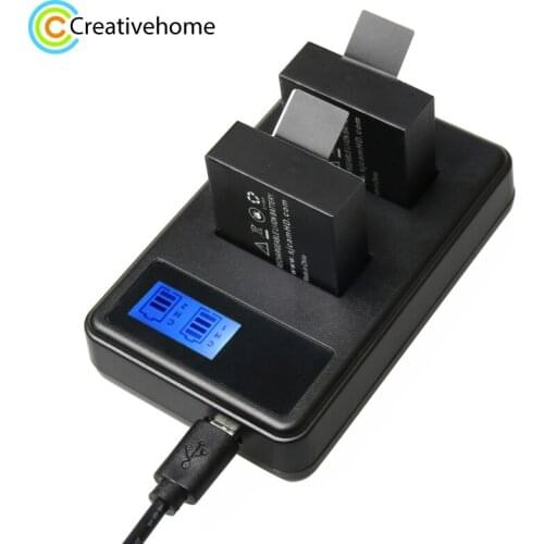 For SJ4000 battery charger USB LCD Dual charger bateria sj7000 sj5000 sj6000 sj4000 SJ M10 for SJCAM sj4000 sj5000 Sport camera