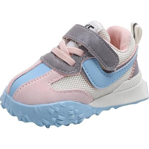 Breathable Toddler Boy Sneakers Stretch Fabric Fashionable Baby Running Shoes Pink School Girl Sports Shoes Sneakers