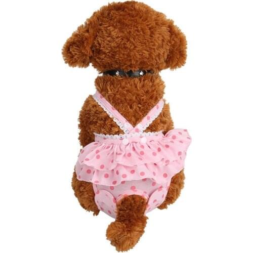 Pet Physiological Pants Dog Menstrual Dot Skirt Teddy Sweet Bib Physiological Pants for Female Dog Puppy Washable Diaper