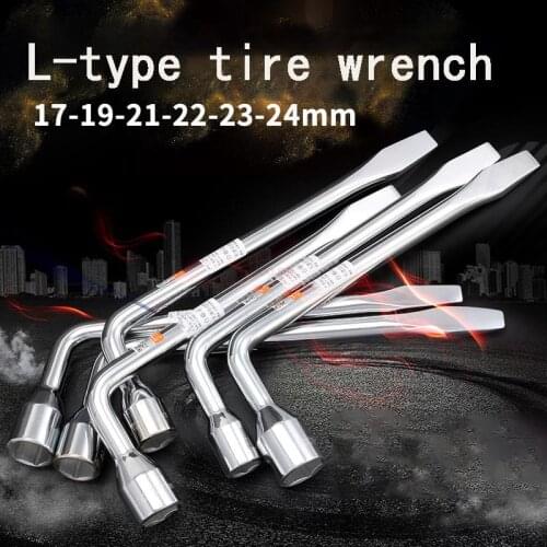 L-shaped tire wrench 17mm19mm21mm23mm tire wrench hex socket wrench Chrome vanadium alloy steel car repair tools