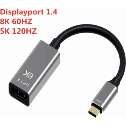 Type c to Displayport 1.4 Male to Female USB C to DP Displayport 8K 60HZ 5K120HZ Converter Cable Hub for MacBook Air