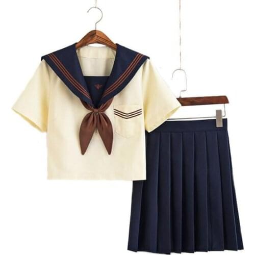 China Embroidery #3 Japanese Korean Version JK Suit Woman School Uniform High School Sailor Cosplay Student Pleated Skirt