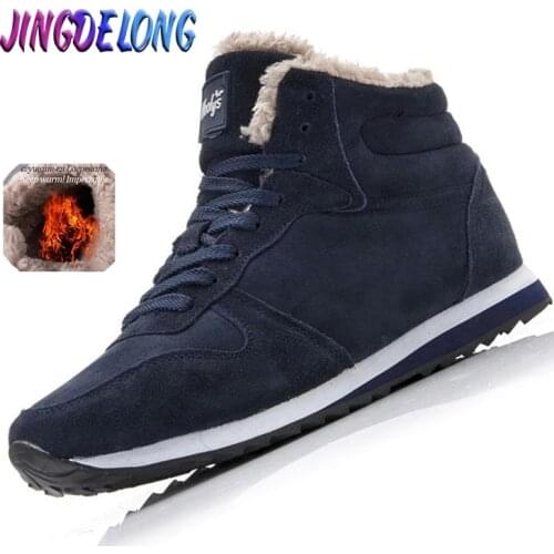 Classic Winter Mens Snow Boots Unisex Warm Fur Men Snow Boots Outdoor Waterproof Boots Platform Winter Leather Mens Calf Boots
