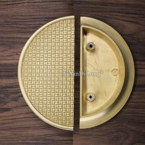 2PCS Chinese Style Gold Brass Round Cabinet Handles Drawer Knobs Kitchen Handle Retro Furniture Pulls Hardware Accessory GF505