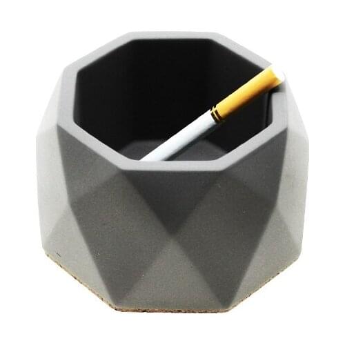 Brief industrial style concrete ashtray Polygonal geometric personality decorative ashtray