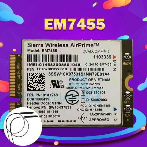 Hot EM7455 FRU 01AX748 4G LTE CAT6 for Thinkpad 2017 X1 carbon 5th X1 YOGA 2nd X270 T470 T470S T470P T570 L570 L470 P51 P71 P50