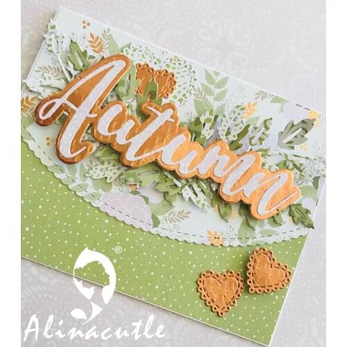 METAL CUTTING DIES cut AlinaCraft shadow outline words autumn alphabet Scrapbook paper craft card album punch stencil art cutter