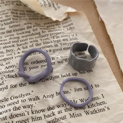 2021 New Trendy Colorful Dripping oil Geometric Rings Hand-painted Irregular Open Rings for Women Party Jewelry