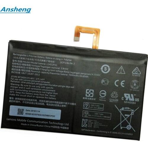 Ansheng Original High Quality 7000Mah L14D2P31 battery for Lenovo Tab 2 A7600-F A10-70F Tab2 A10-70 A10-70L Battery