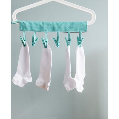 Portable Canvas Hanger Cotton Bathroom Rack Collapsible Travel Clothes Dryer Storage PP Clips Multifunctional Daily Life Hanger