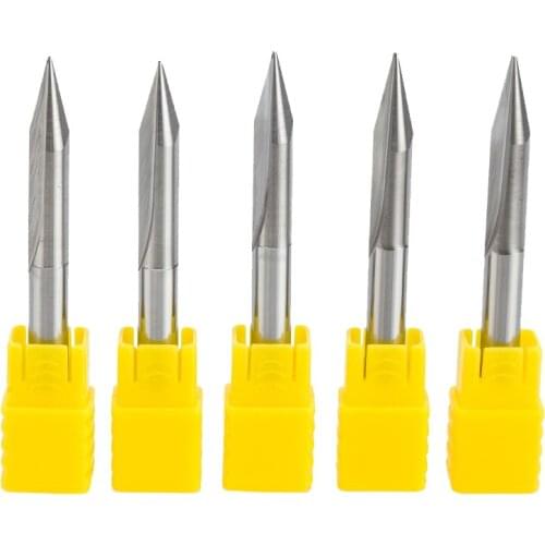 HUHAO 1PC 6mm 2 Flutes Straight Engraving Bits deep cutter For wood CNC Carving V Bits Carving machine tools 50mm end mill