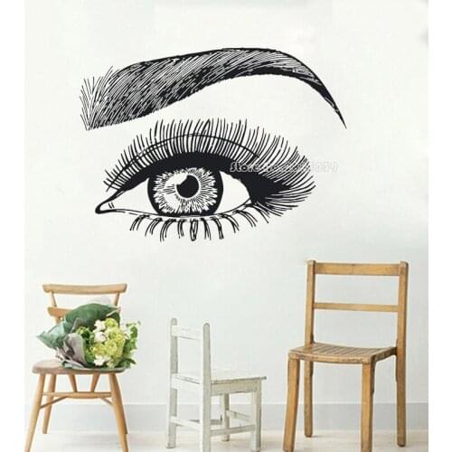 Eyelashes and Eyebrows Wall Decal Lashes and Brows Window Sticker Lashes Extensions Wall Decal Eyes Beauty Salon Wall Art LL305