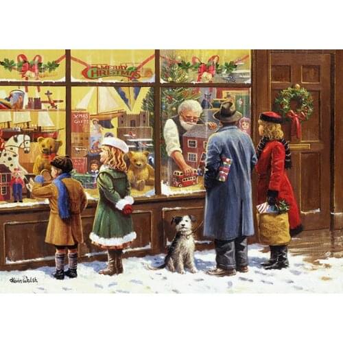 Christmas Window Cross Stitch Kits scenery Needlework Sewing Kit Embroidery Crafts 14ct Unprinted DIY Arts Handmade Home Decor