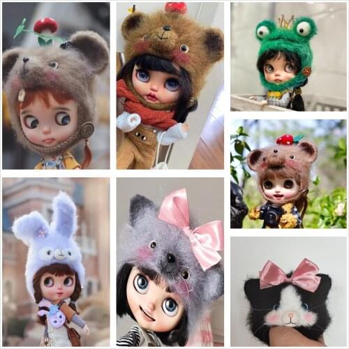 Handmade hat for Blyth dolls Animal shape hat for 1/6 dolls